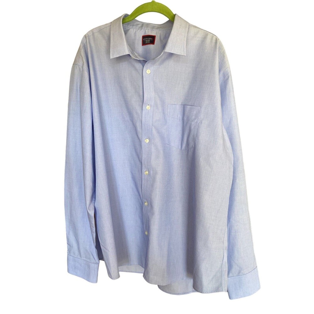 Untuckit Button Up Shirt Men 3x Blue Long Sleeve Regular Fit